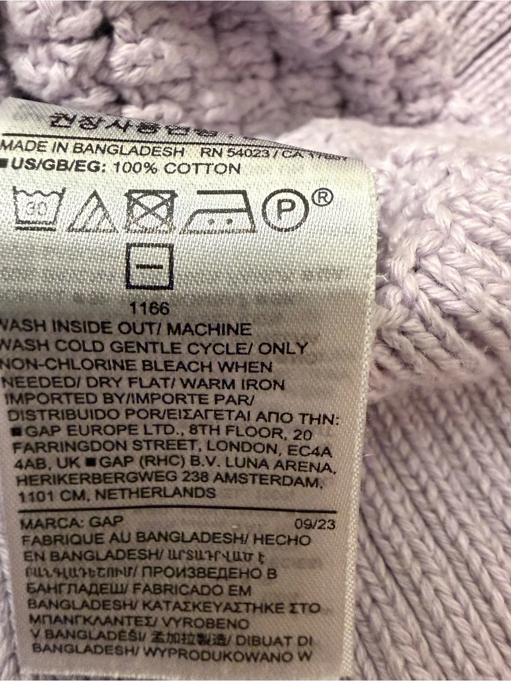 Gap Kids Chunky Knit Sweater Sz M Lavender Cozy